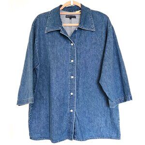 Levi’s Cotton Linen Blend Oversized Lightweight Denim Jacket Shacket S